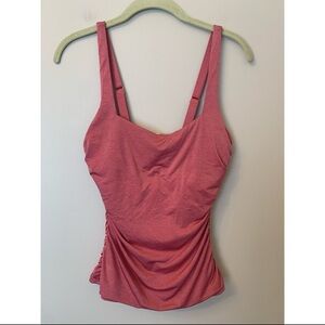 Athleta Rosewood Square Neck Tankini Pink 32 D/DD Small